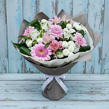 Букет цветов из:  Герберы, Альстромерии и Хризантемы #REPLACE_PRED# Коммунистический