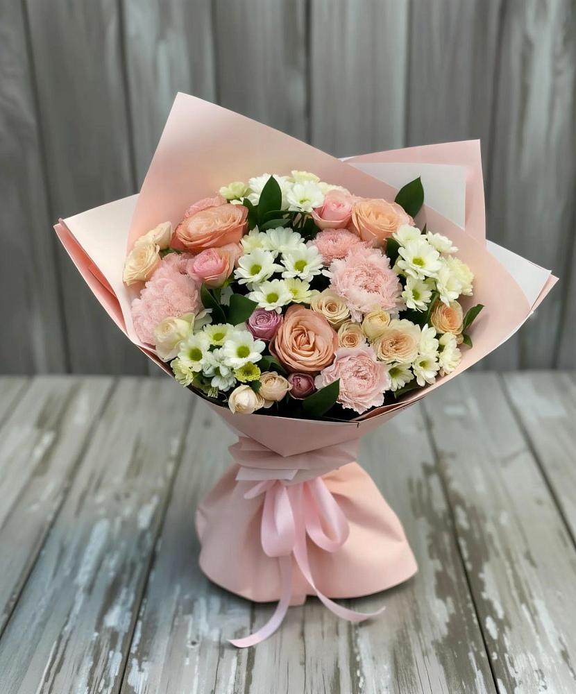 Букет цветов из: Гвоздики, Розы и Хризантемы в Коммунистический