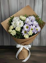 Букет цветов из:  Хризантемы и Розы в Коммунистический