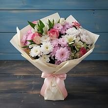 Букет цветов из:  Хризантемы, Альстромерии и Розы в Коммунистический