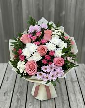 Букет цветов из:  Альстромерии, Гвоздики, Розы и Хризантемы в Коммунистический