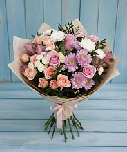 Букет цветов из:  Хризантемы, Розы и Альстромерии в Коммунистический