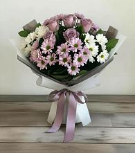 Букет цветов из:  Хризантемы и Розы #REPLACE_PRED# Коммунистический