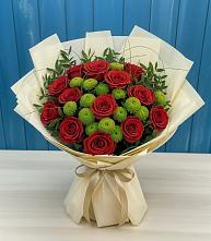 Букет цветов из:  Розы и Хризантемы в Коммунистический