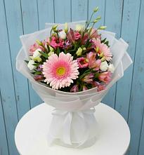 Букет цветов из:  Герберы, Альстромерии и Лизиантусы в Коммунистический