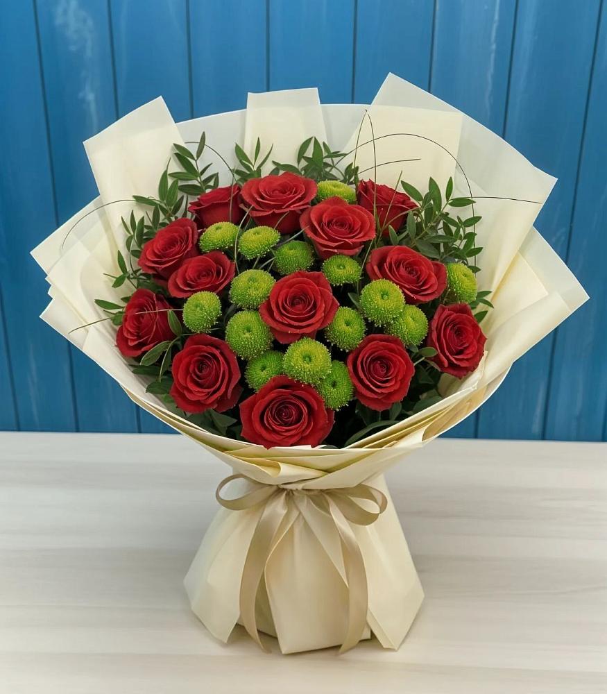 Букет цветов из: Розы и Хризантемы в Коммунистический